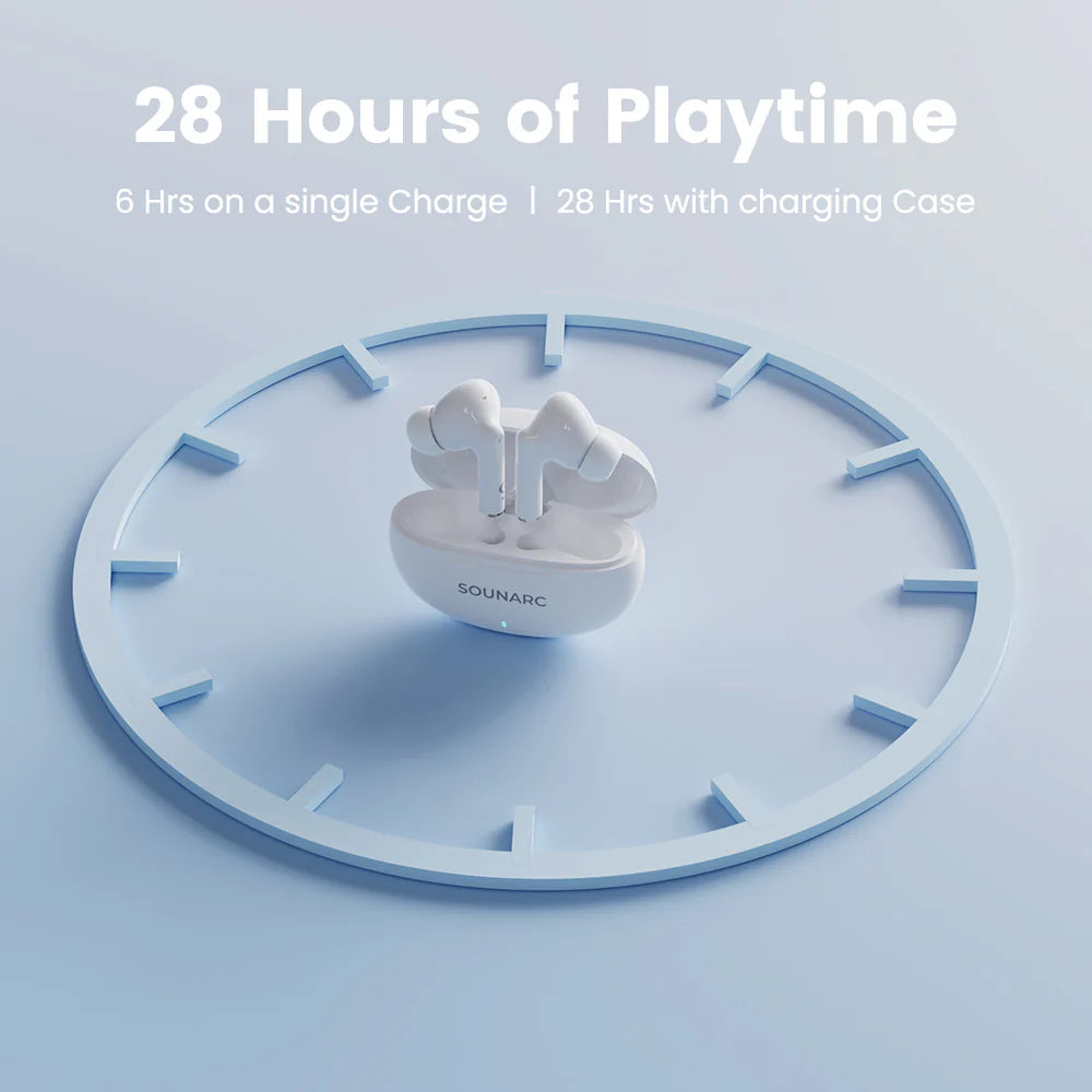 Sounarc Q1 wireless earbuds with 30 hours long battery life