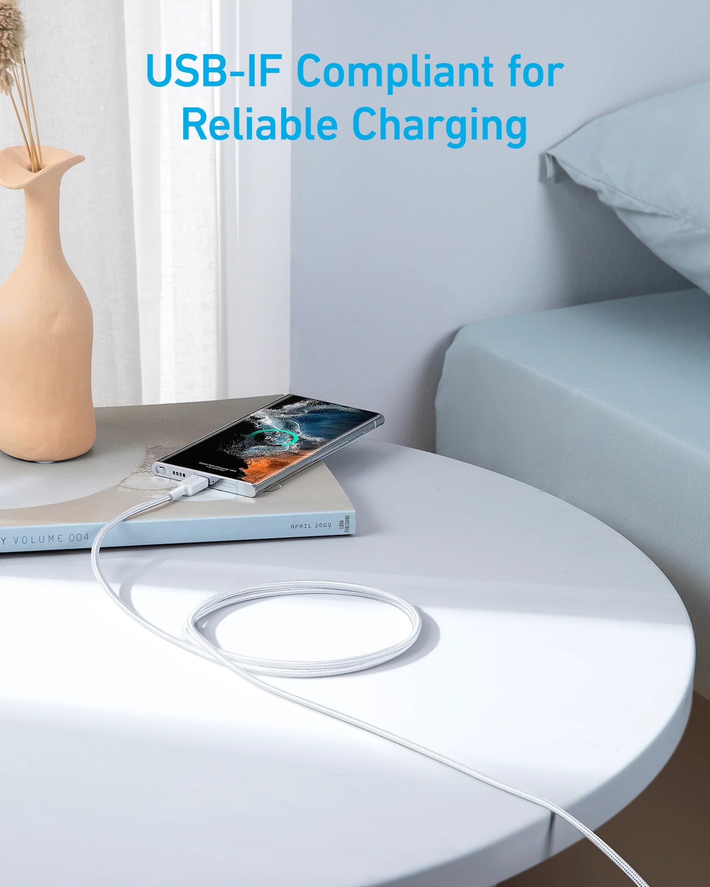 Strong braided design for long-lasting USB-C charging cable