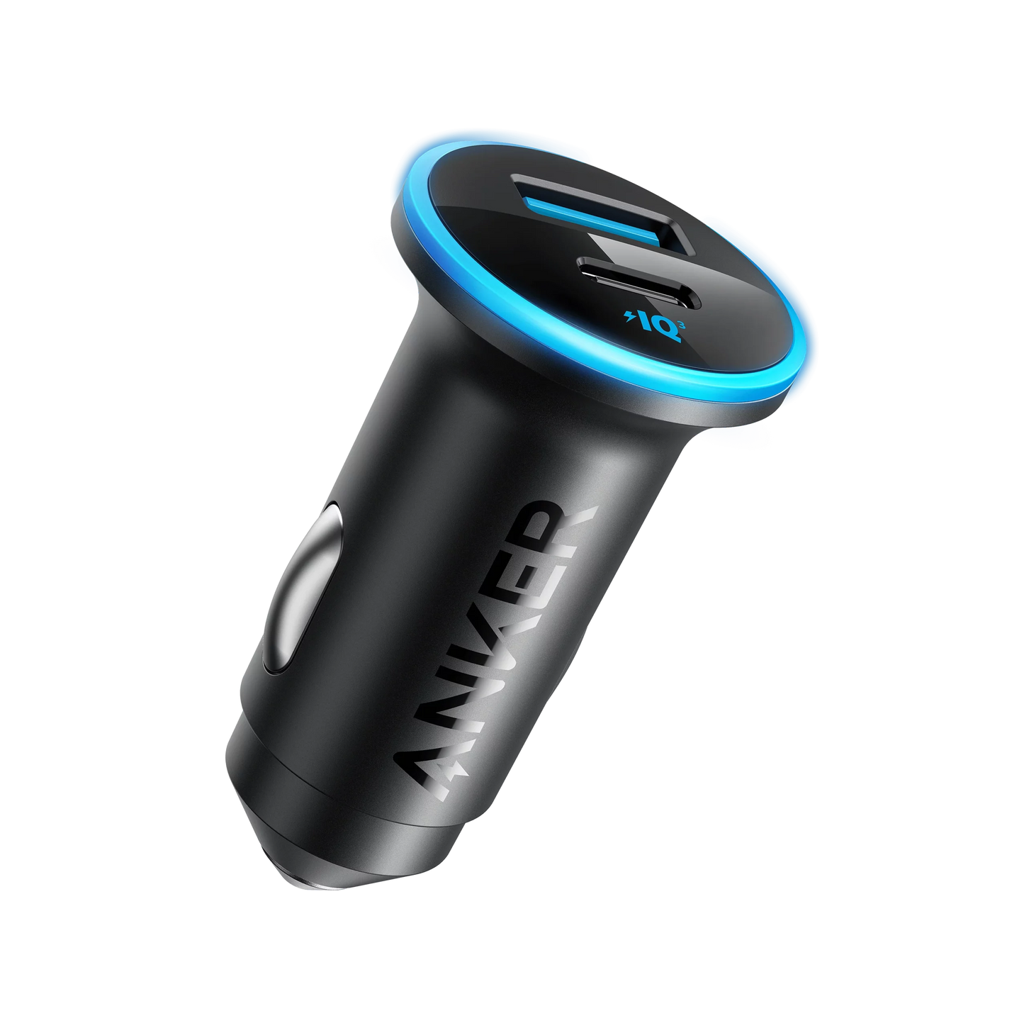 Anker 52.5W dual-port high speed car charger with USB-C and USB-A ports.