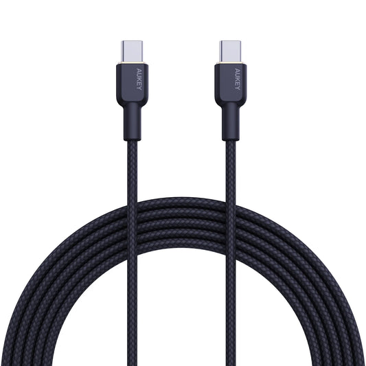 Aukey CB-NCC1 60W USB-C to USB-C braided cable front view