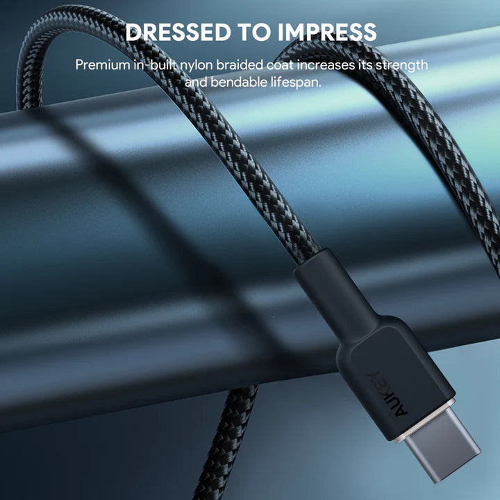 Aukey CB-NCC1 nylon braided stylish design close-up