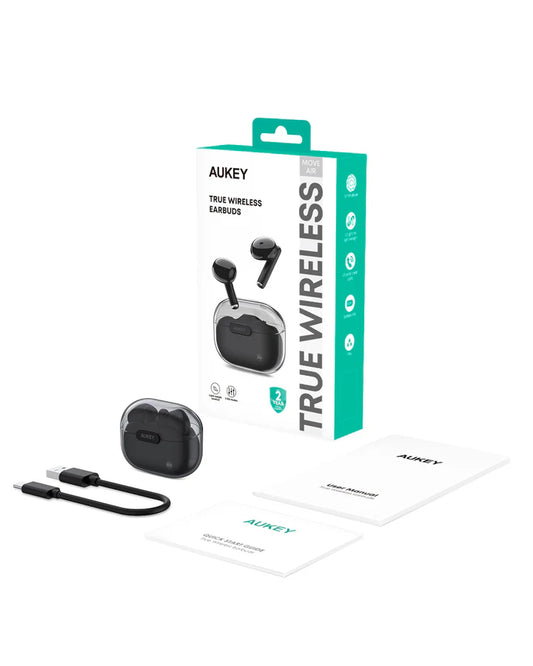 Aukey Move Air EP-M2 wireless earbuds retail packaging black