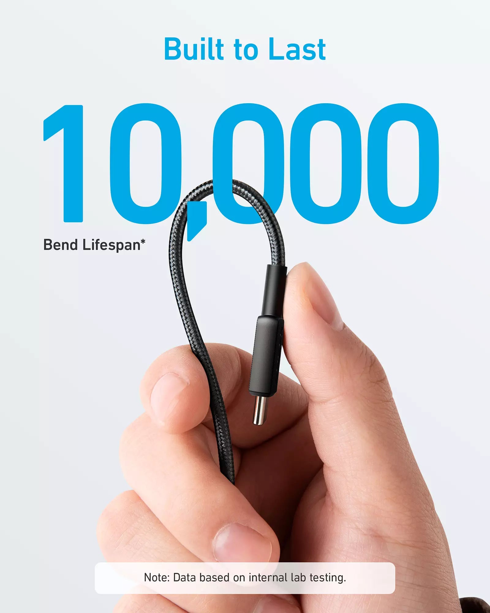 Durable Anker braided cable tested for 10,000 bends