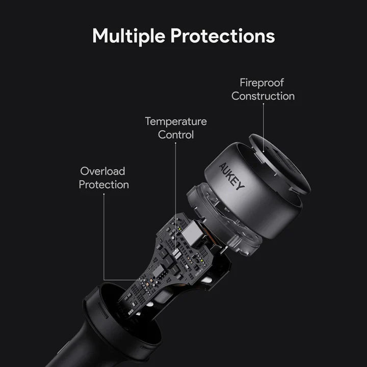 Aukey Pathfinder Mix 3 car charger multiple protection safety system