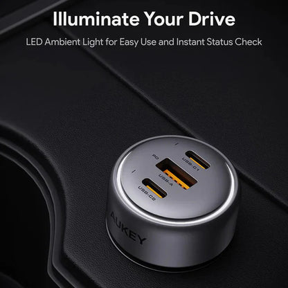 Aukey CC-P1 car charger with LED indicator night visibility