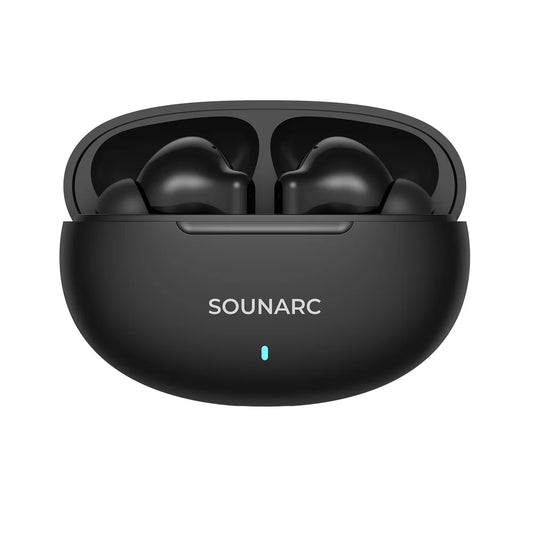 Sounarc Q1 TWS Earbuds with open charging case black