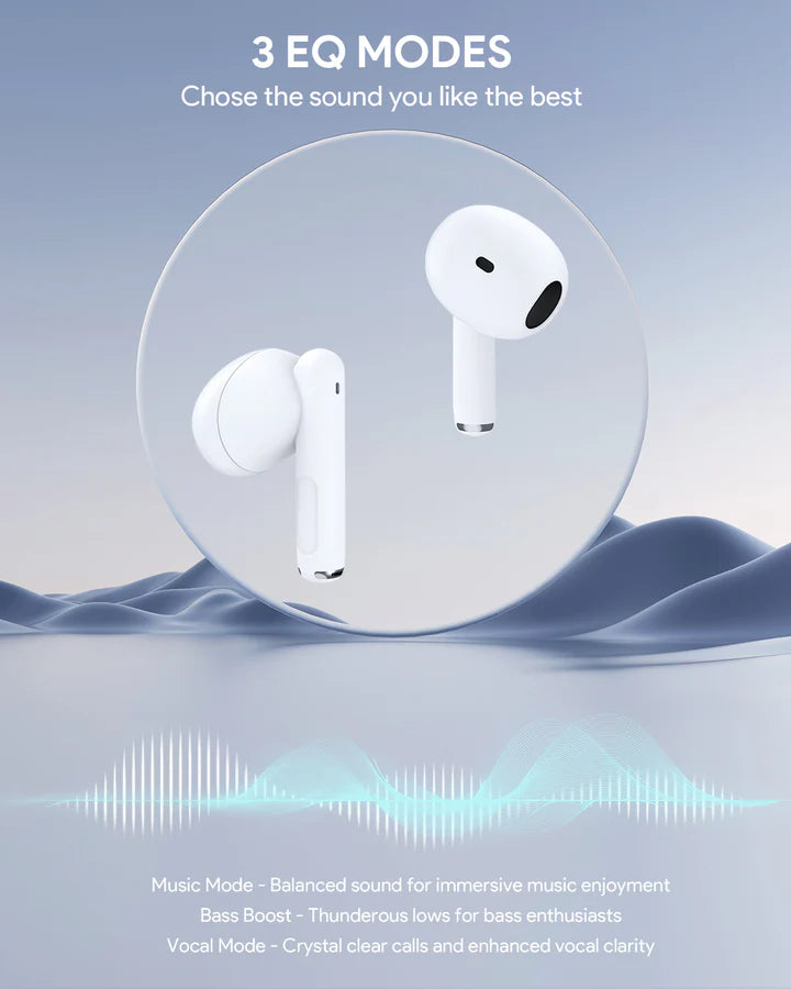 Aukey Move Air EP-M2 earbuds white with 3 EQ sound modes
