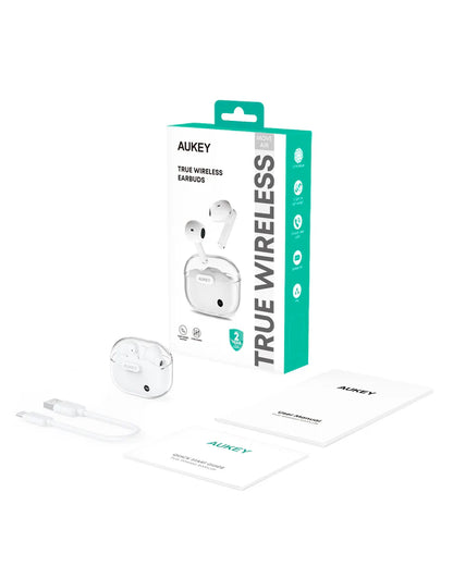 Aukey Move Air EP-M2 wireless earbuds retail packaging white