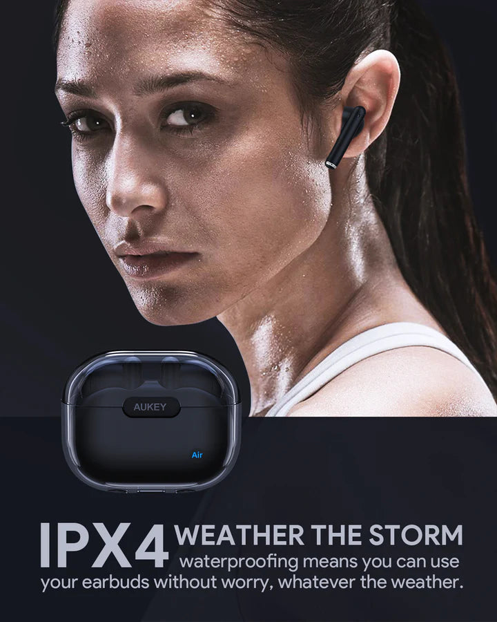 Aukey Move Air EP-M2 black earbuds IPX4 water resistant