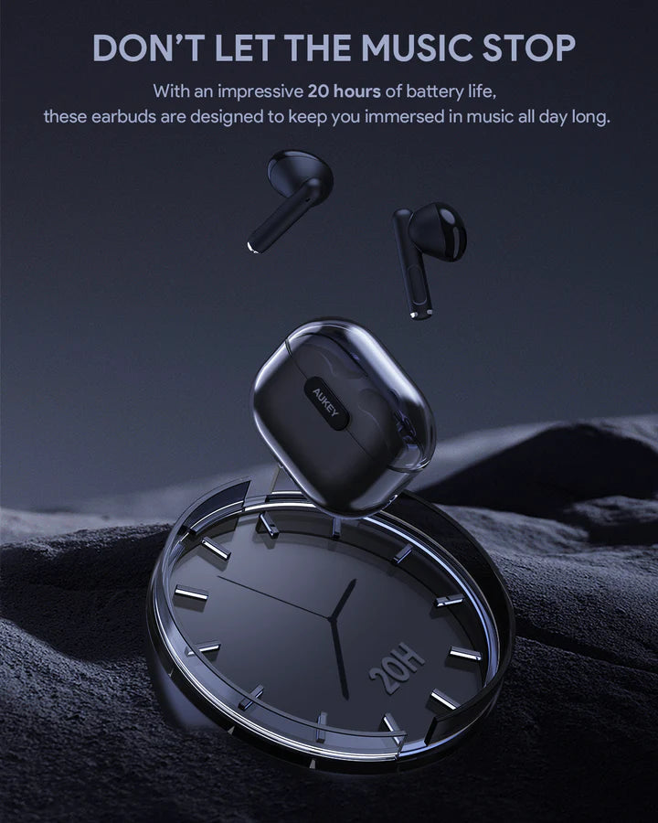 Aukey Move Air EP-M2 earbuds black with 20H battery life